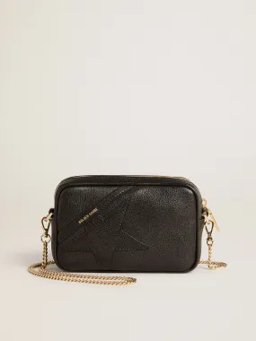 Mini Star Bag in black leather with tone-on-tone star