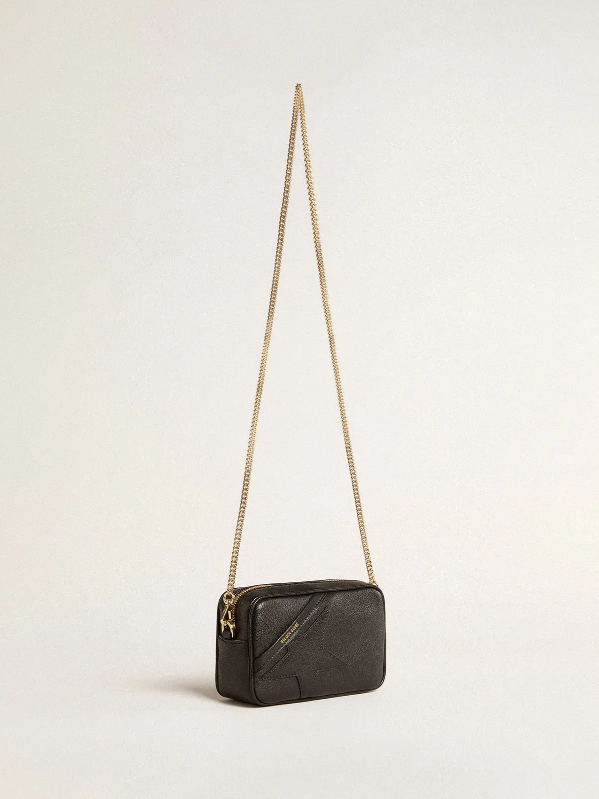 Mini Star Bag in black leather with tone-on-tone star