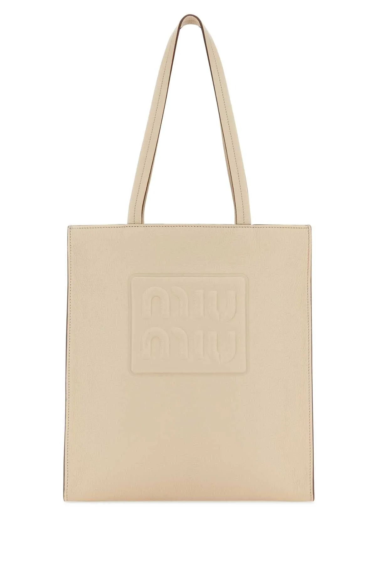 Miu Miu Sand Leather Shopping Bag