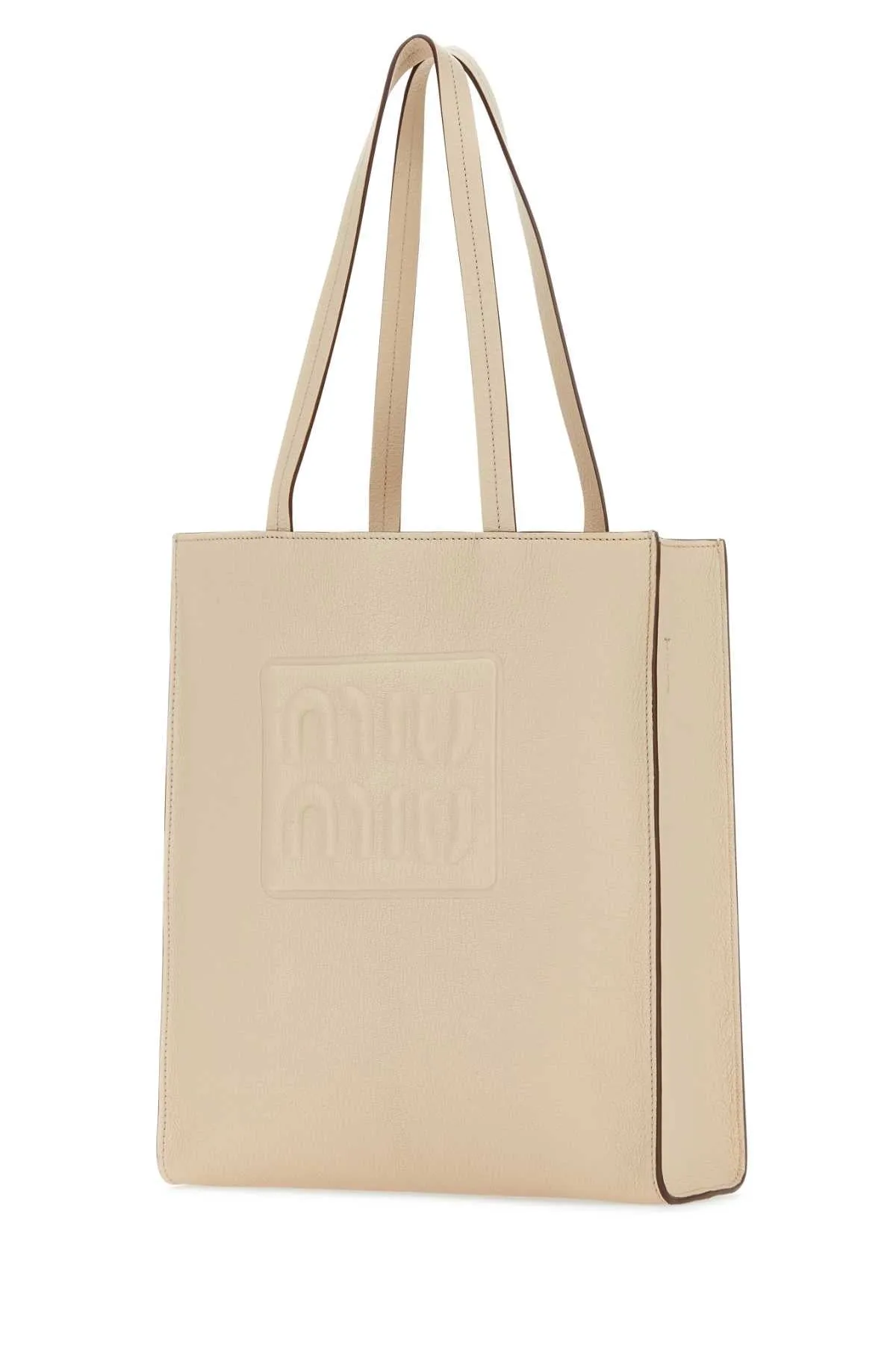 Miu Miu Sand Leather Shopping Bag