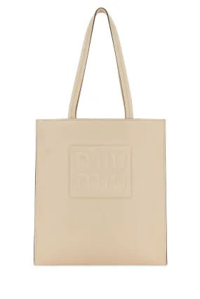 Miu Miu Sand Leather Shopping Bag