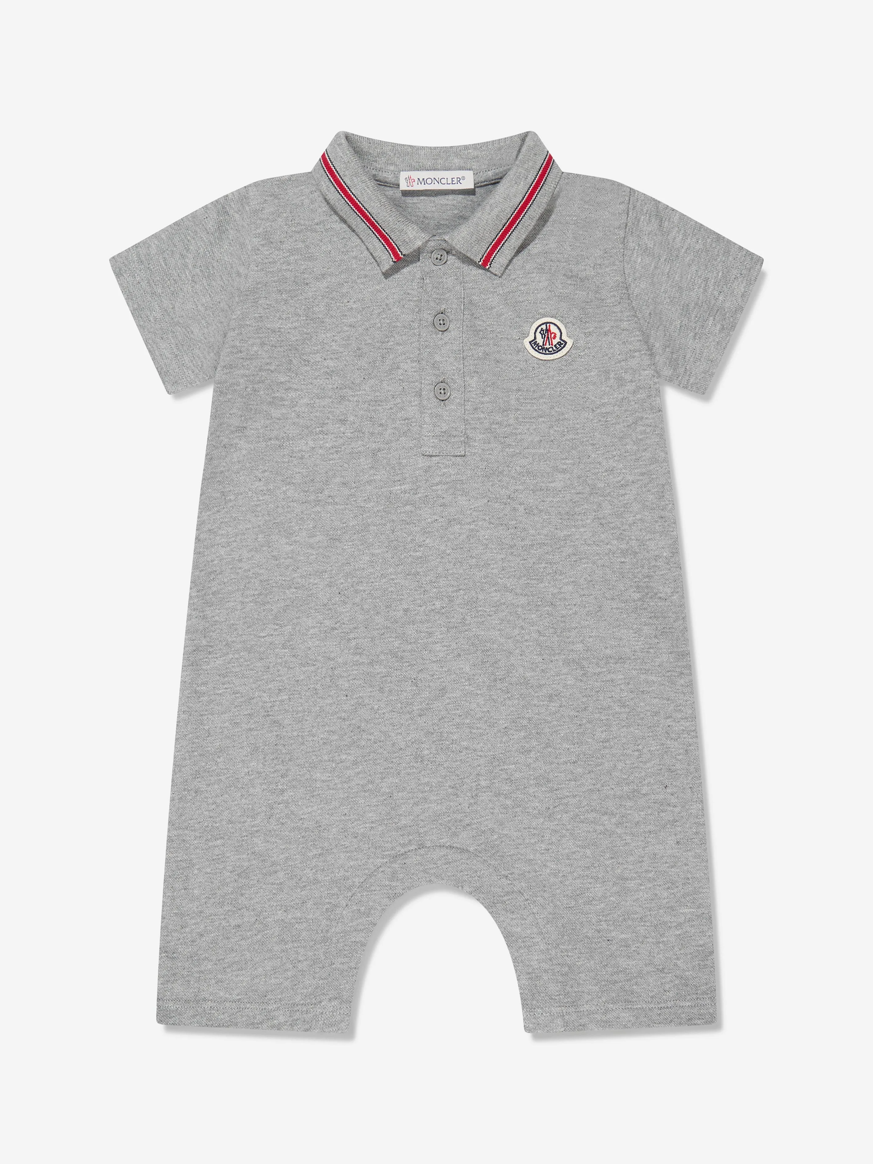 Moncler Enfant Baby Boys Polo Romper in Grey