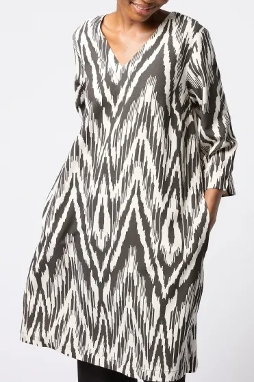 Monochrome Ikat Tunic - Black/White - GTT5644-MONI