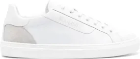 Moschino logo-print leather trainers White