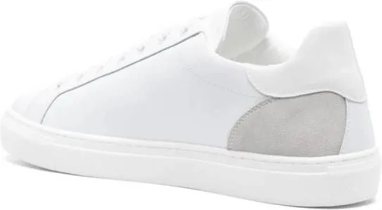 Moschino logo-print leather trainers White