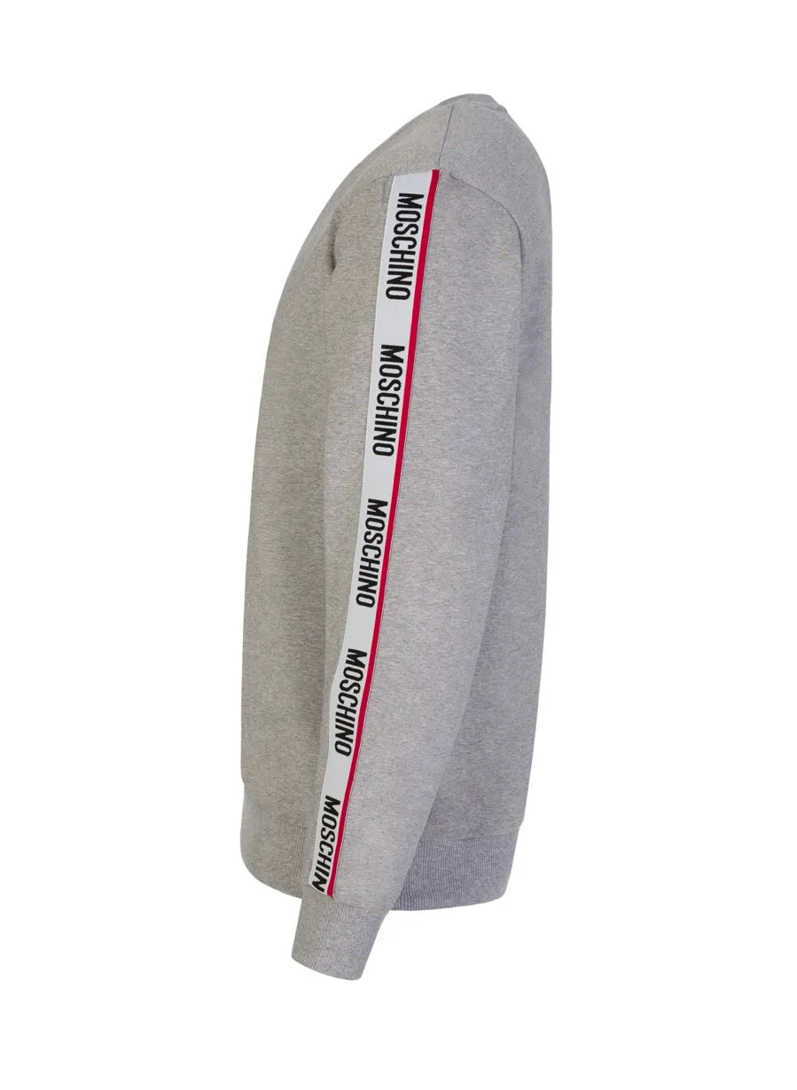 MOSCHINO TAPE COTTON FLEECE SWEATSHIRT - DARK GREY