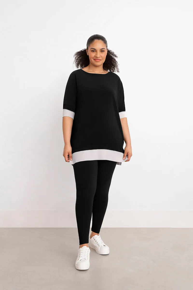 Motion Pocket Boxy Tunic | Black/Fog