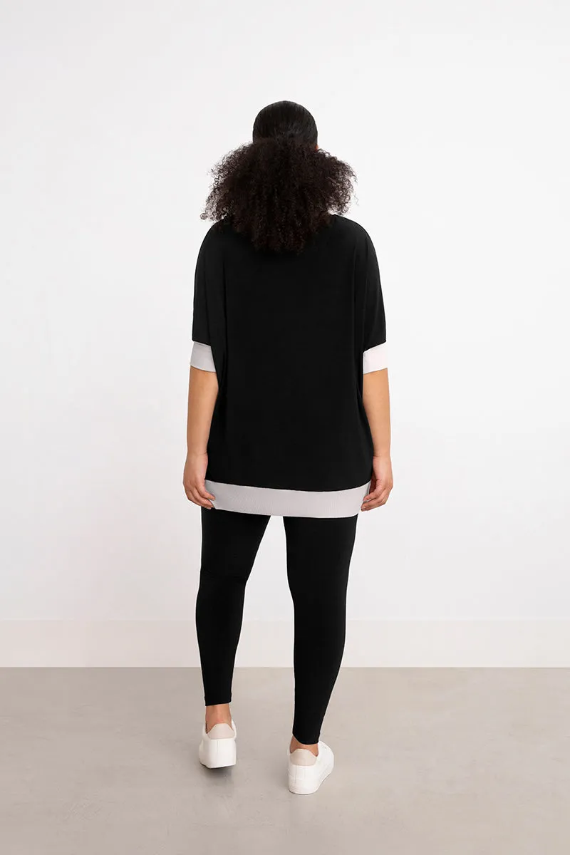 Motion Pocket Boxy Tunic | Black/Fog