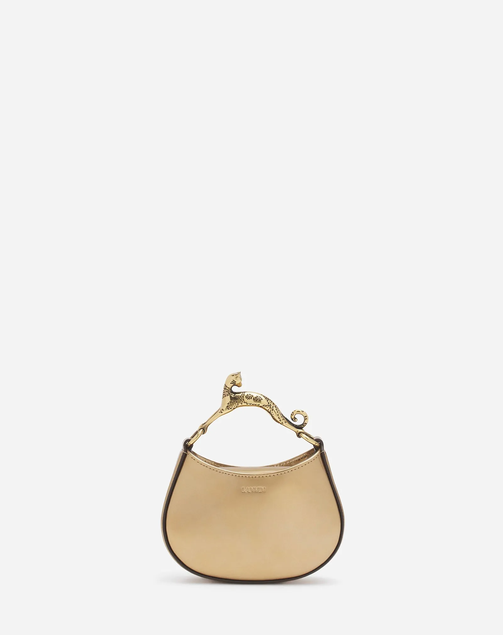 NANO HOBO CAT BAG IN METALLIC LEATHER