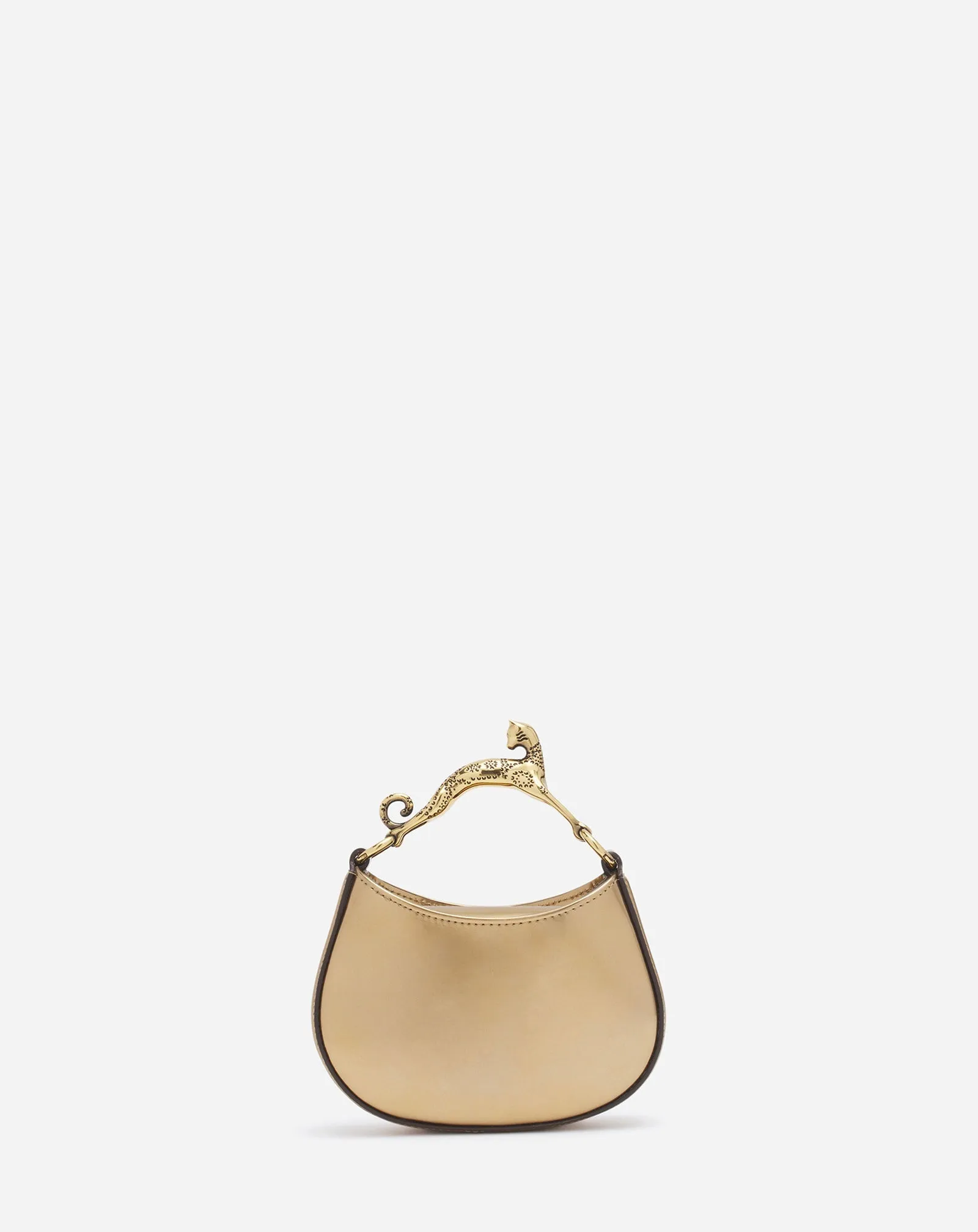 NANO HOBO CAT BAG IN METALLIC LEATHER