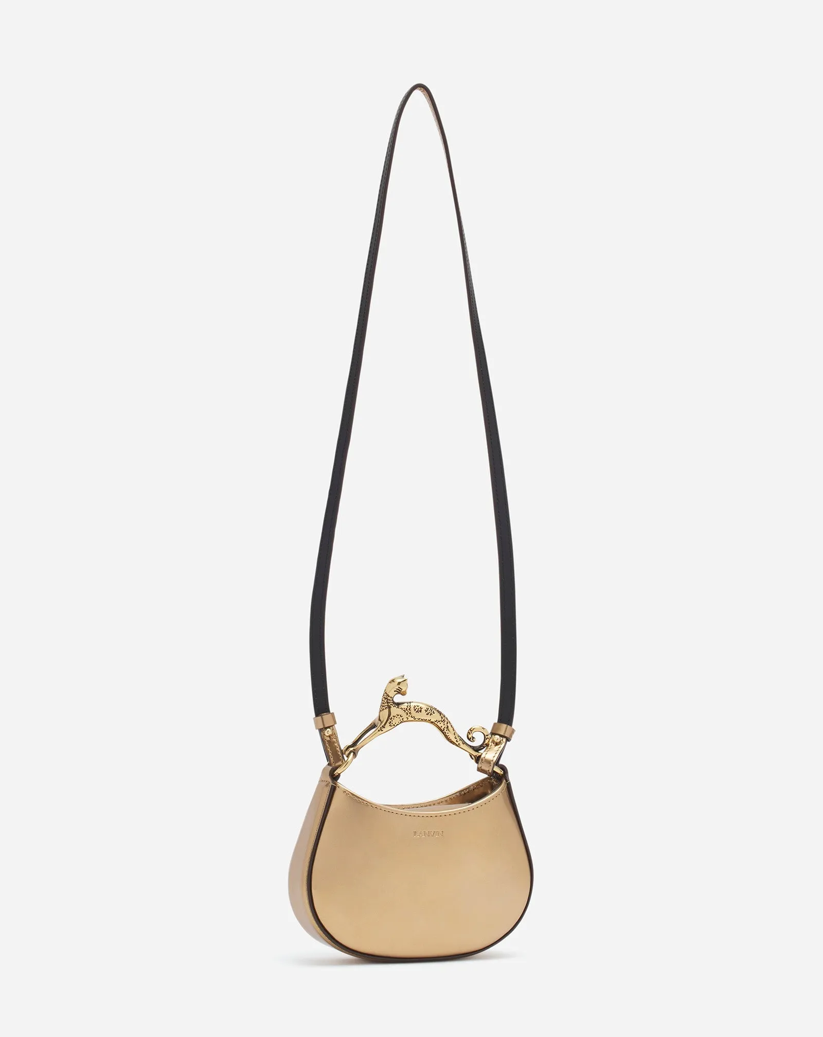 NANO HOBO CAT BAG IN METALLIC LEATHER