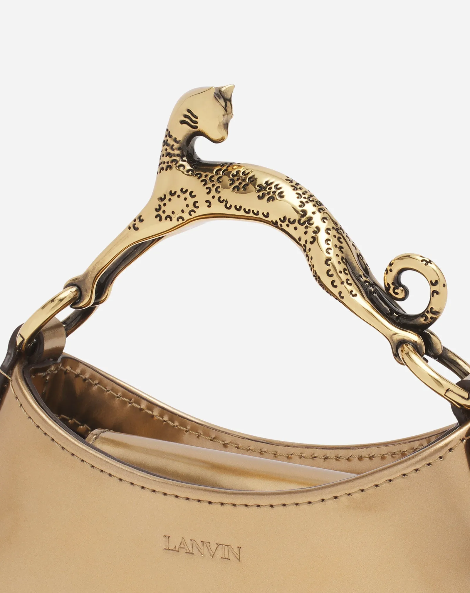 NANO HOBO CAT BAG IN METALLIC LEATHER