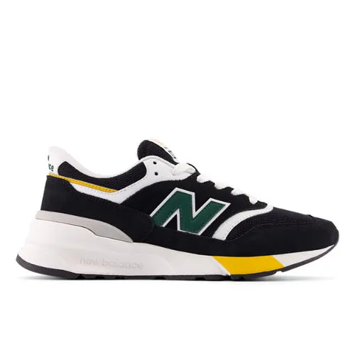 New Balance Unisex 997R in Black/Green Suede/Mesh