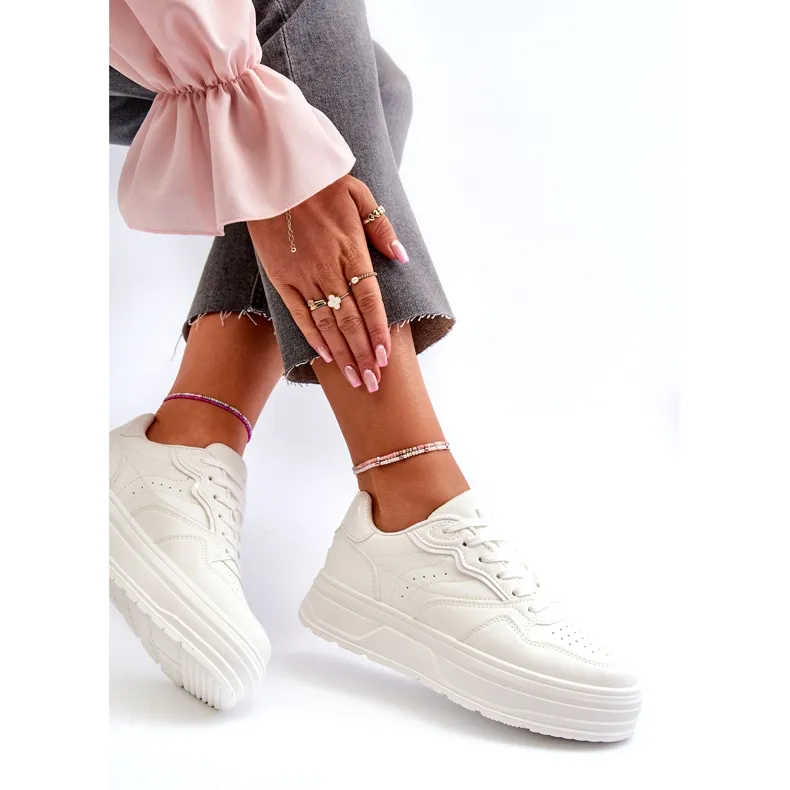 News Women's Platform Sneakers White Axivana