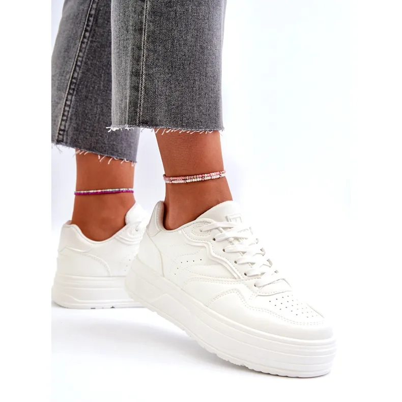 News Women's Platform Sneakers White Axivana