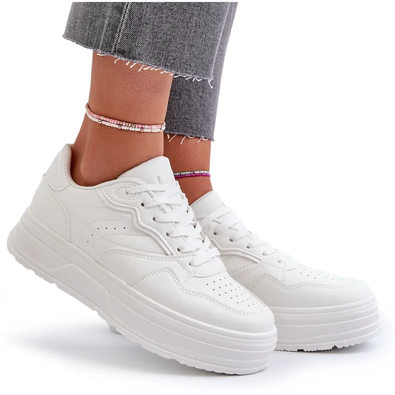 News Women's Platform Sneakers White Axivana