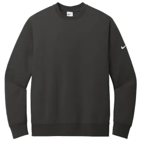 Nike Men's Anthracite Club Fleece Sleeve Swoosh Crew