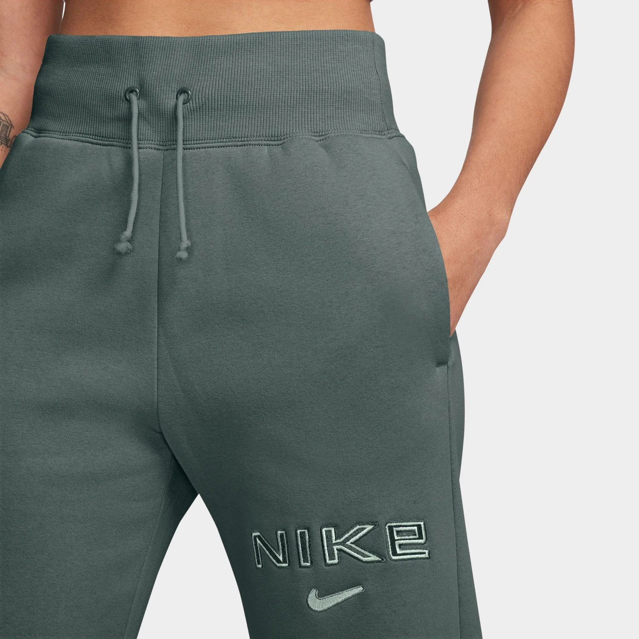 Nike Sportswear Women's Phoenix Fleece High Rise Wide Leg Pants Vintage Green / Jade Horizon