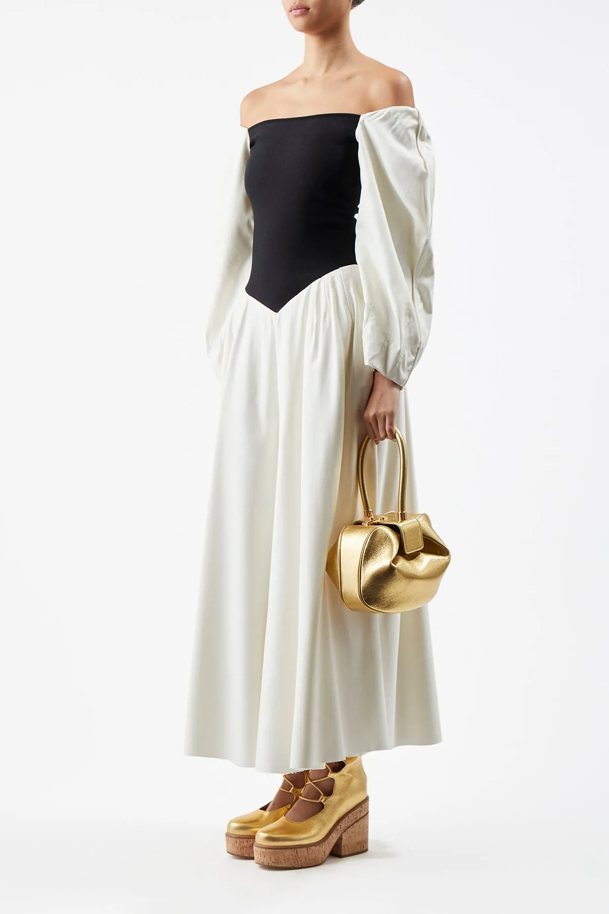 Nina Bag in Gold Metallic Nappa Leather