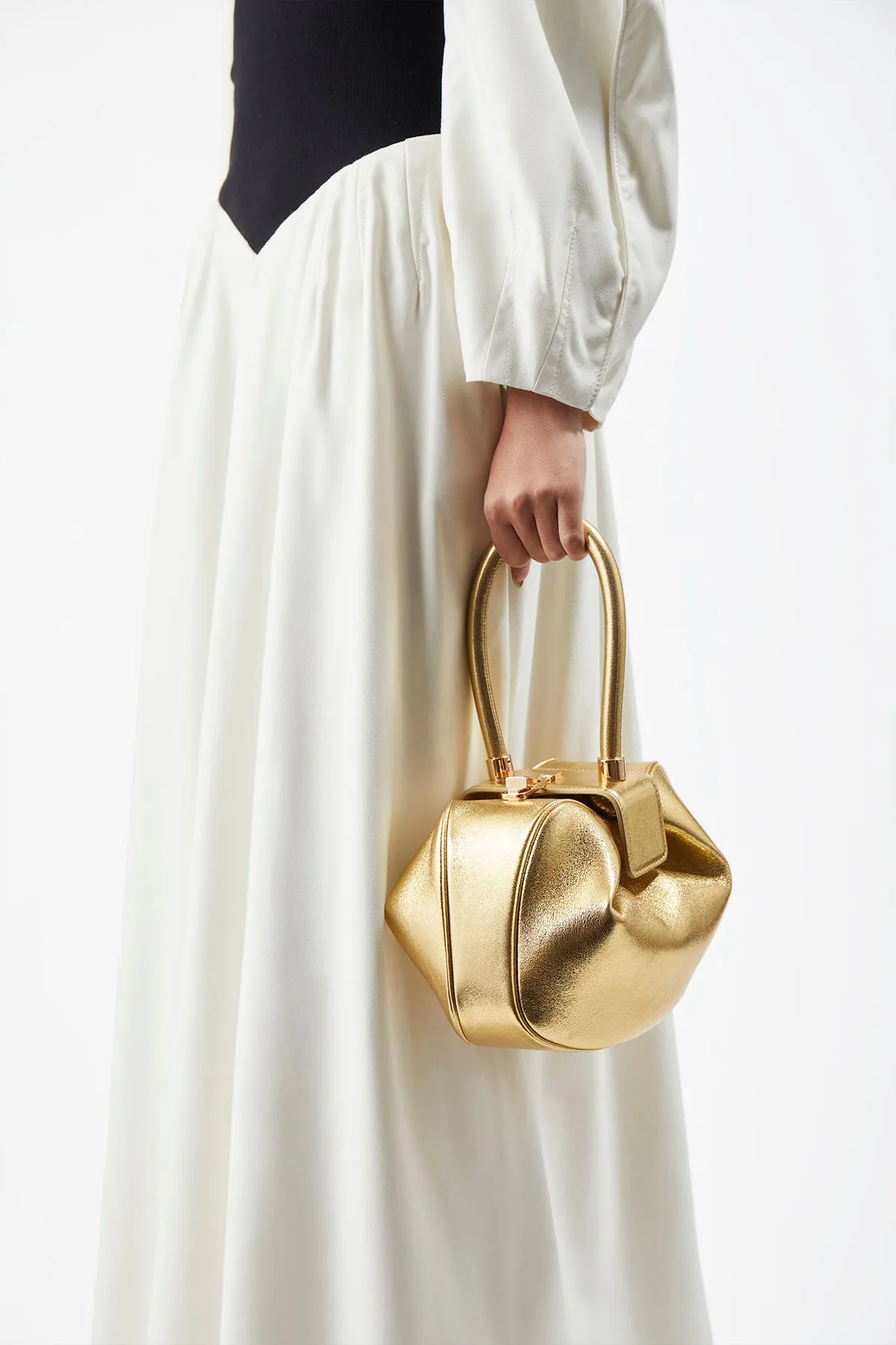 Nina Bag in Gold Metallic Nappa Leather