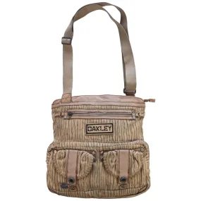 Oakley Beige Striped Pattern Multi-pocket Cross Body Bag One Size 00s | Second Wave Vintage