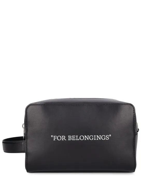 Off-White   Quote Bookish leather toiletry bag 