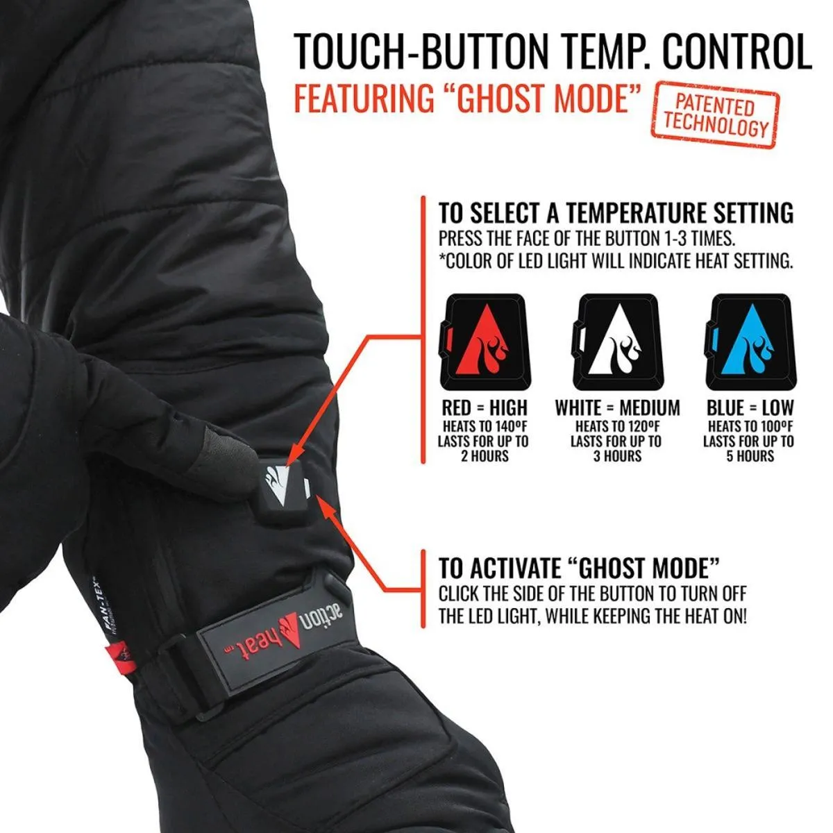 Open Box ActionHeat 5V Battery Heated Snow Gloves - Men's