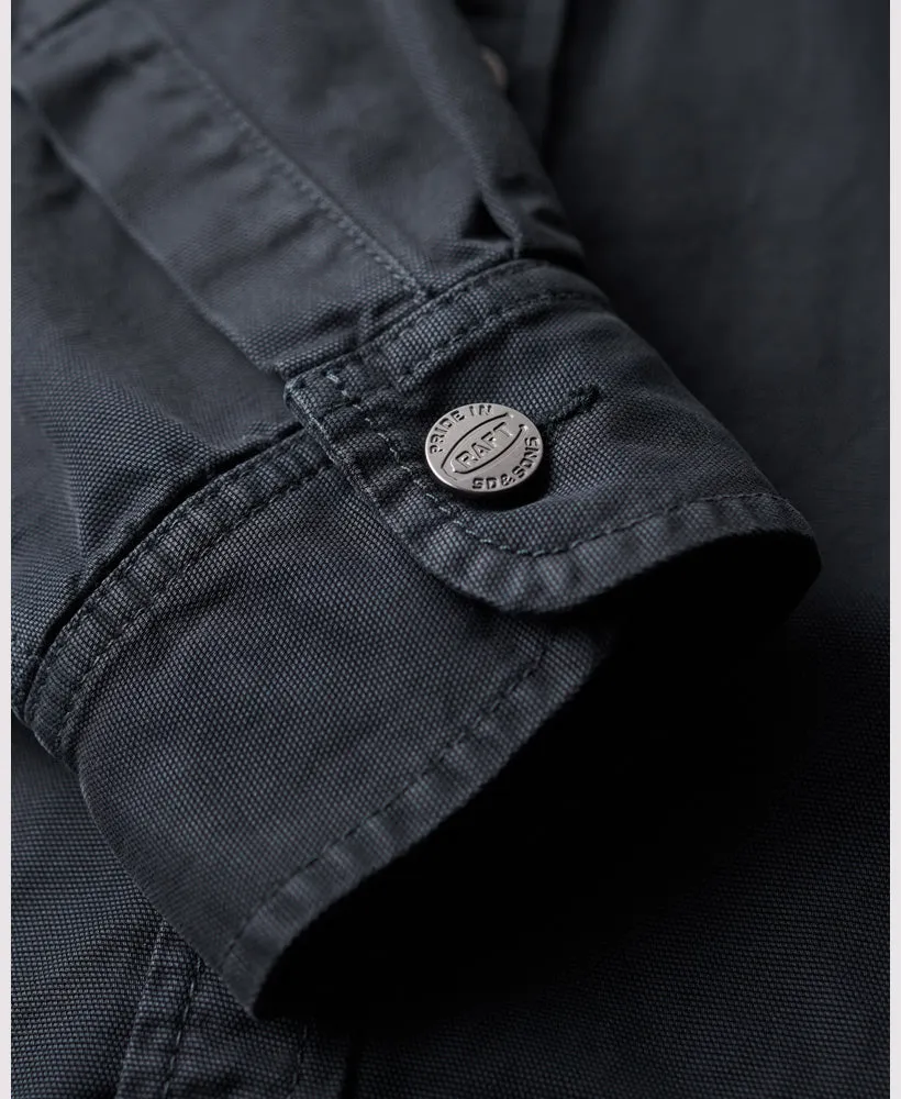 Organic Cotton Canvas Workwear Overshirt | Midnight Navy