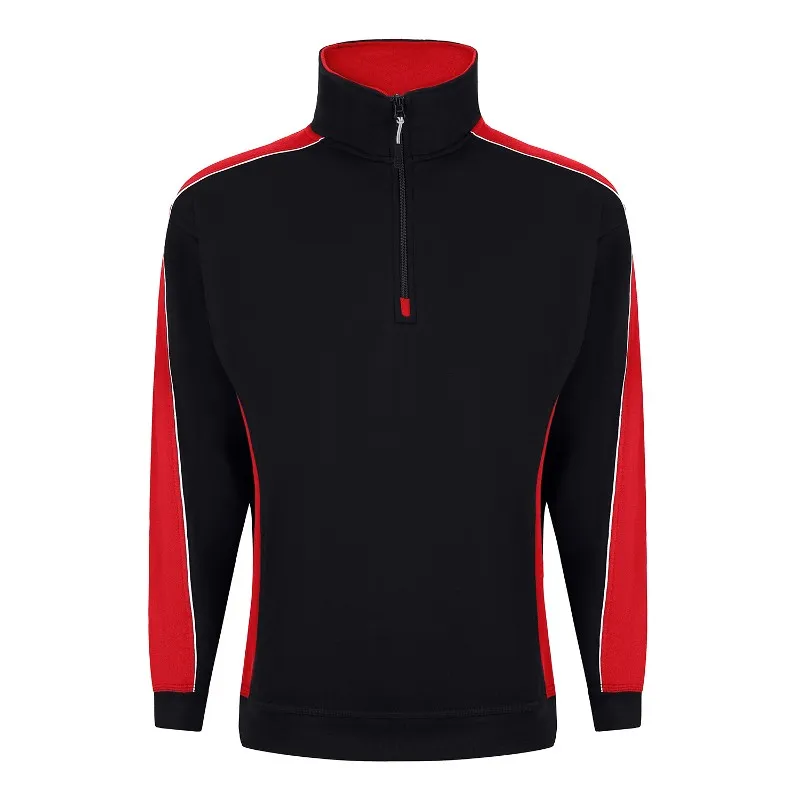 Orn Workwear Avocet Quarter-Zip Heavyweight Sweatshirt (Black/Red)