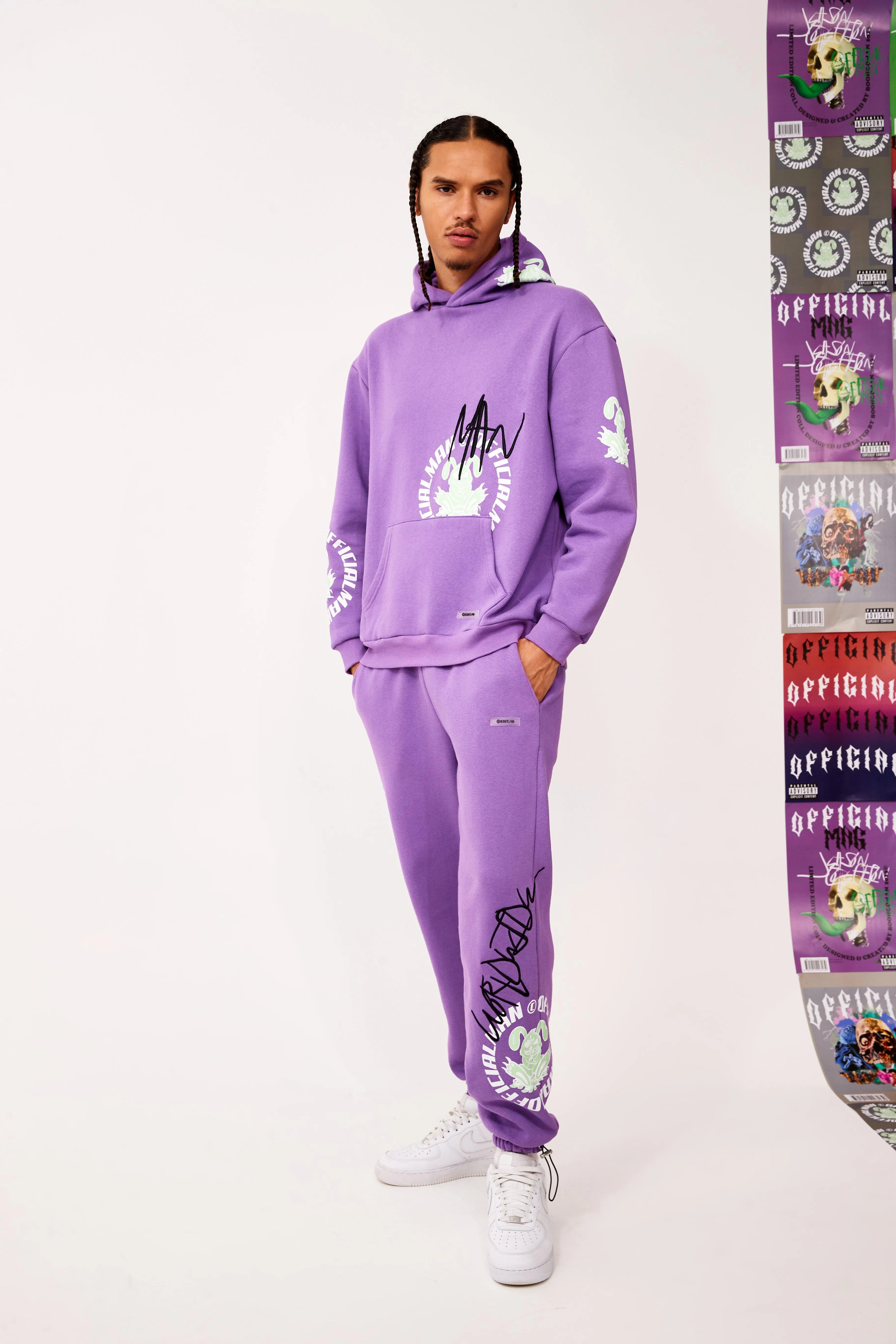 Oversized Evil Bunny Graphic Tracksuit | boohooMAN UK