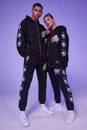 Oversized Graffiti Zip Through Tracksuit