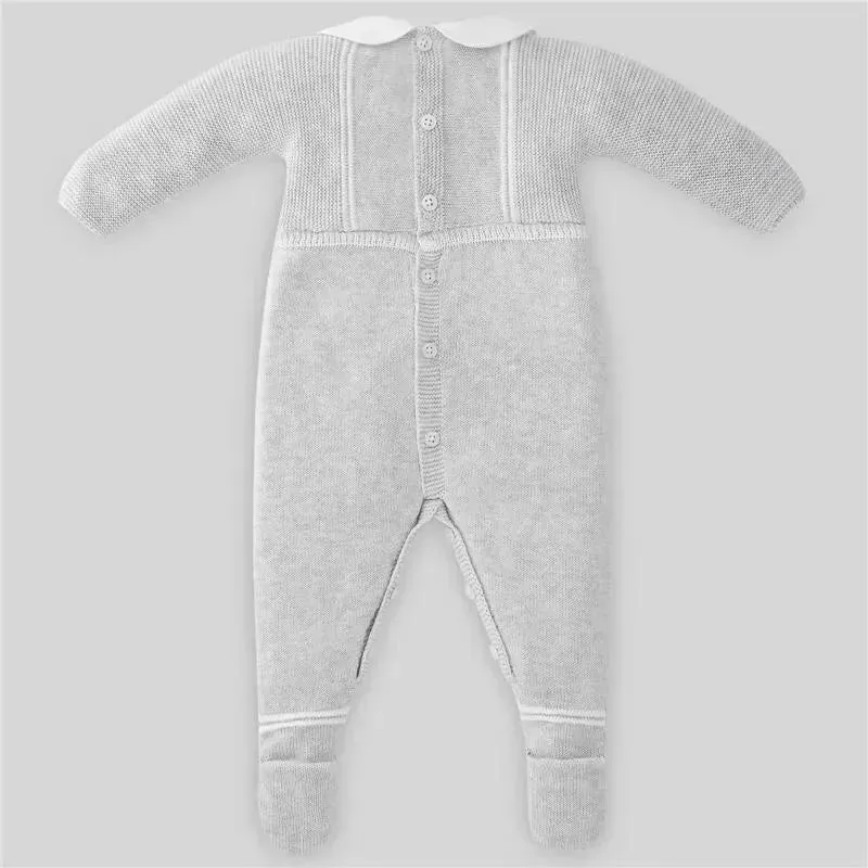 Paz Rodriguez - Baby Unisex Knit Romper Leda, Grey/White