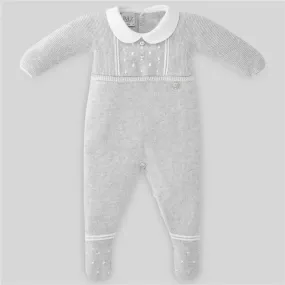 Paz Rodriguez - Baby Unisex Knit Romper Leda, Grey/White