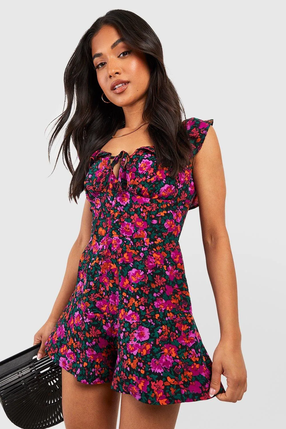 Petite Floral Ruffle Romper