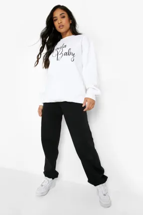 Petite Santa Baby Slogan Sweat Tracksuit