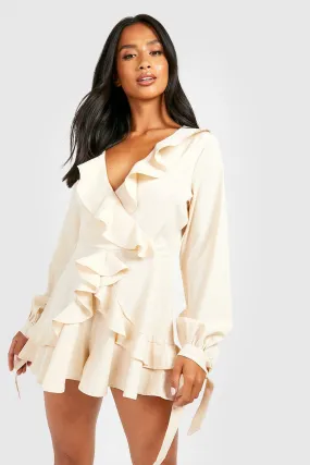 Petite Textured Ruffle Romper