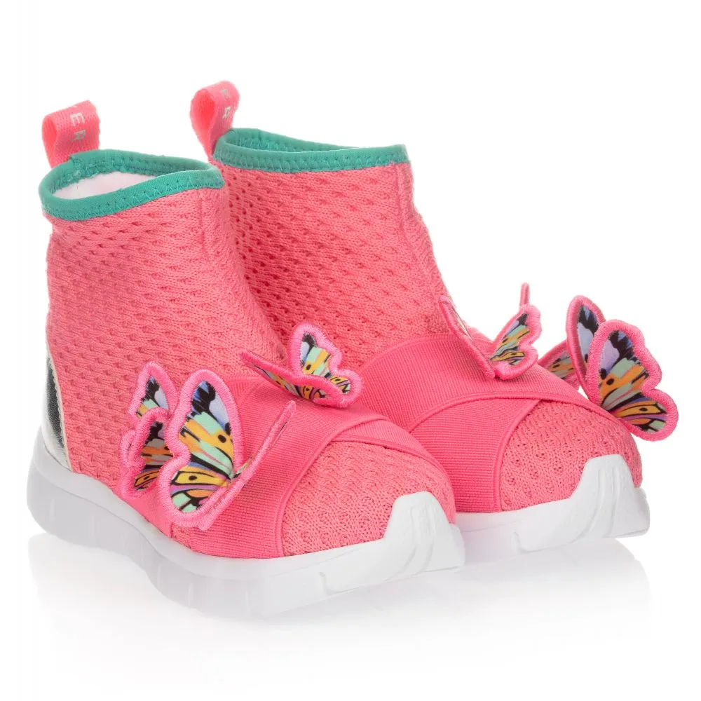 Pink Butterfly Sock Trainers