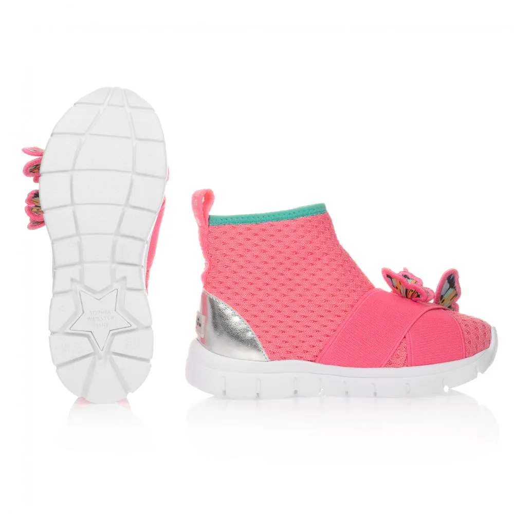 Pink Butterfly Sock Trainers