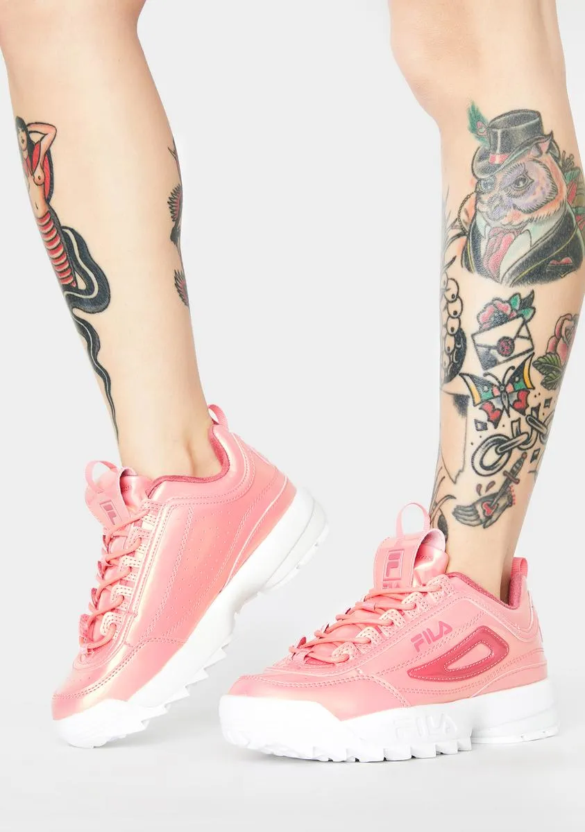 Pink Disruptor II Liquid Luster Sneakers-