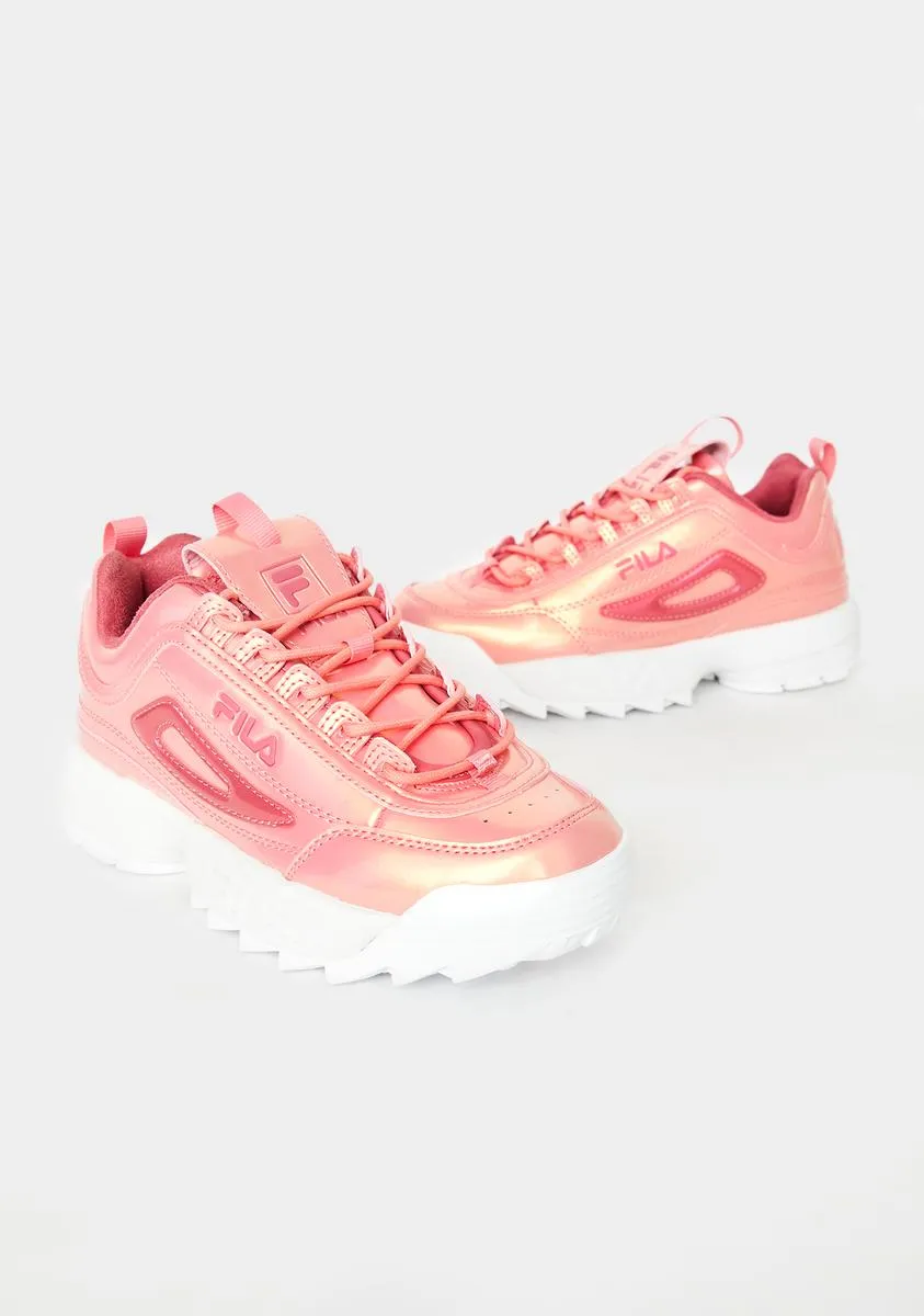 Pink Disruptor II Liquid Luster Sneakers-