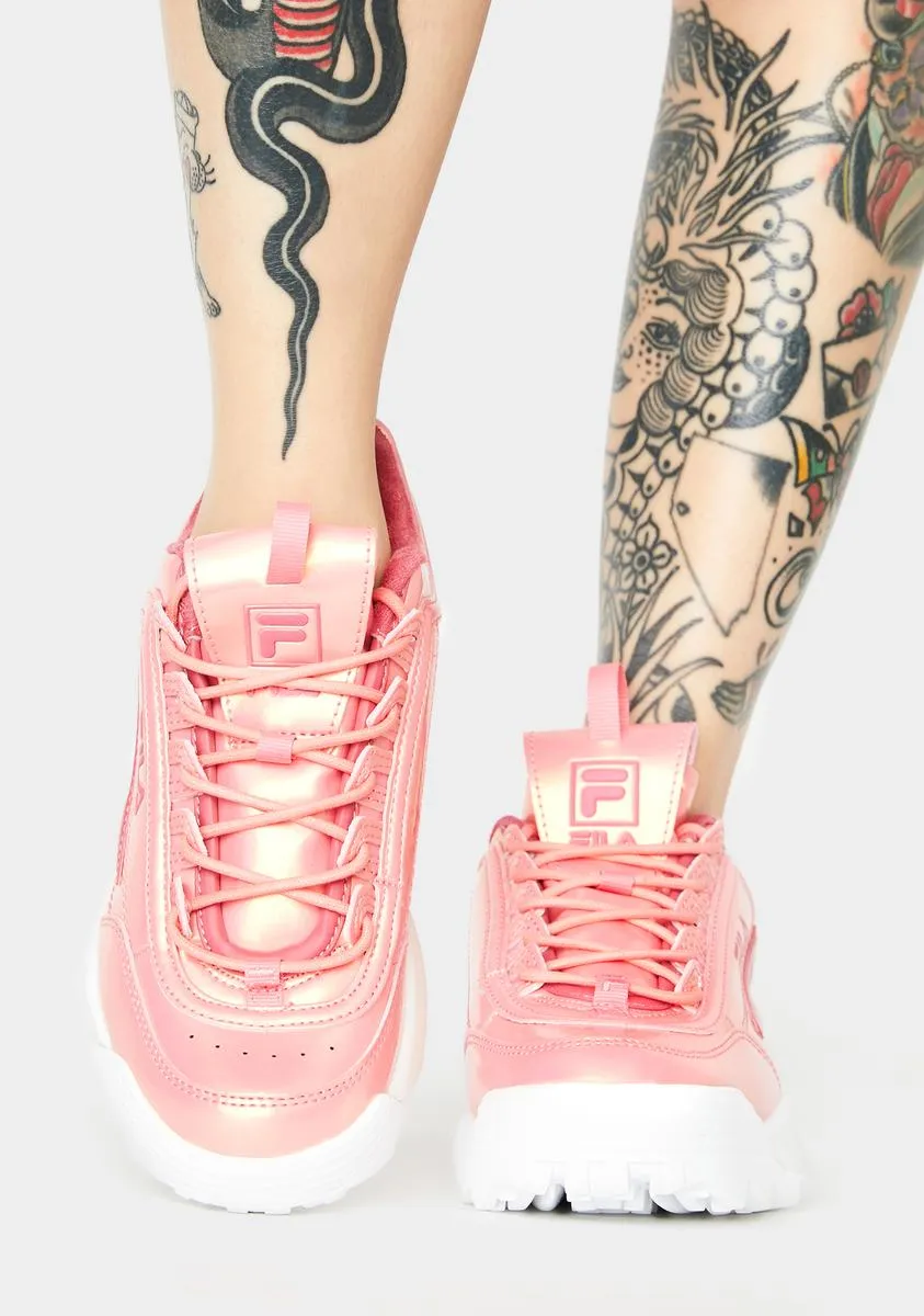 Pink Disruptor II Liquid Luster Sneakers-