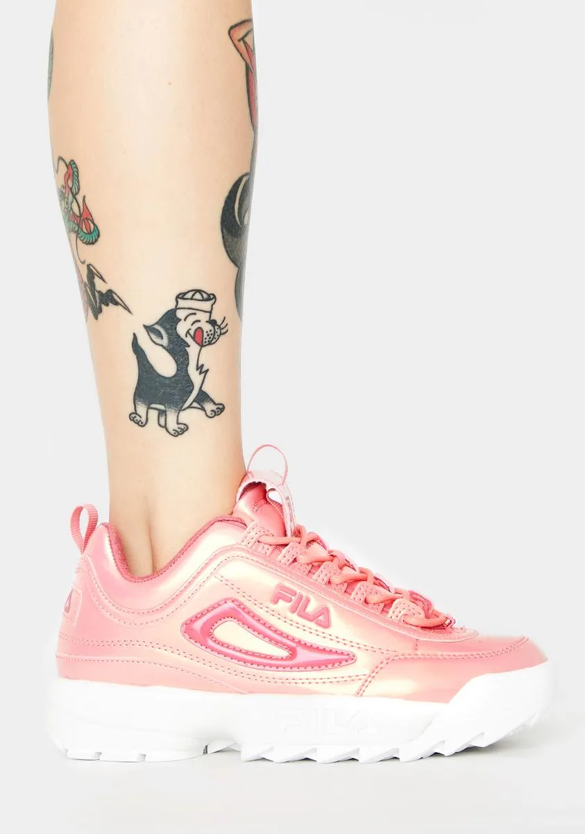 Pink Disruptor II Liquid Luster Sneakers-