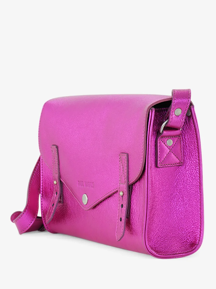 Pink Leather Cross-body Bag for Women - L'Indispensable Electric Pink | PAUL MARIUS