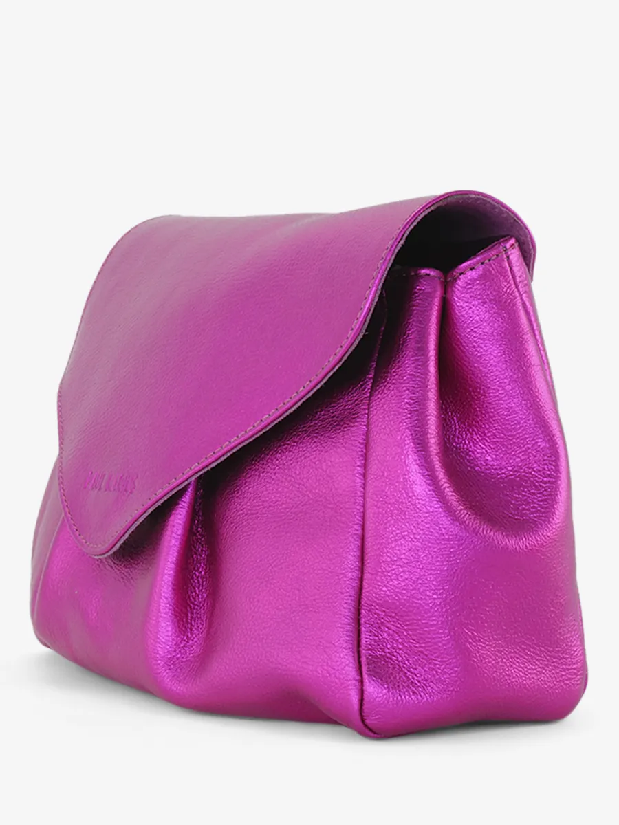 Pink Leather Cross-body Bag for Women - Suzon M Electric Pink | PAUL MARIUS