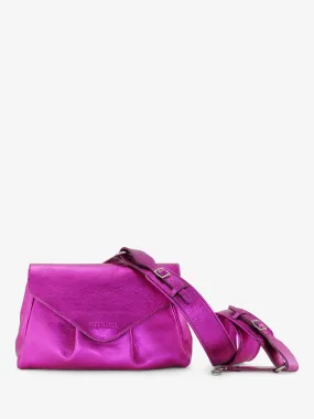 Pink Leather Cross-body Bag for Women - Suzon M Electric Pink | PAUL MARIUS