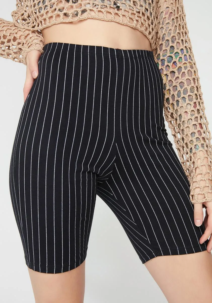 Pinstripe Cycle Shorts-