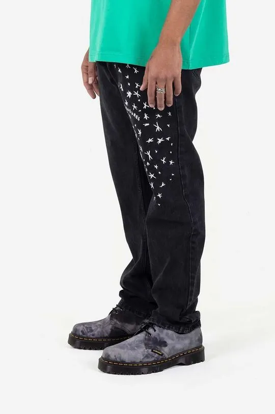 PLEASURES jeans Starry 5 Pocket Denim men's black color