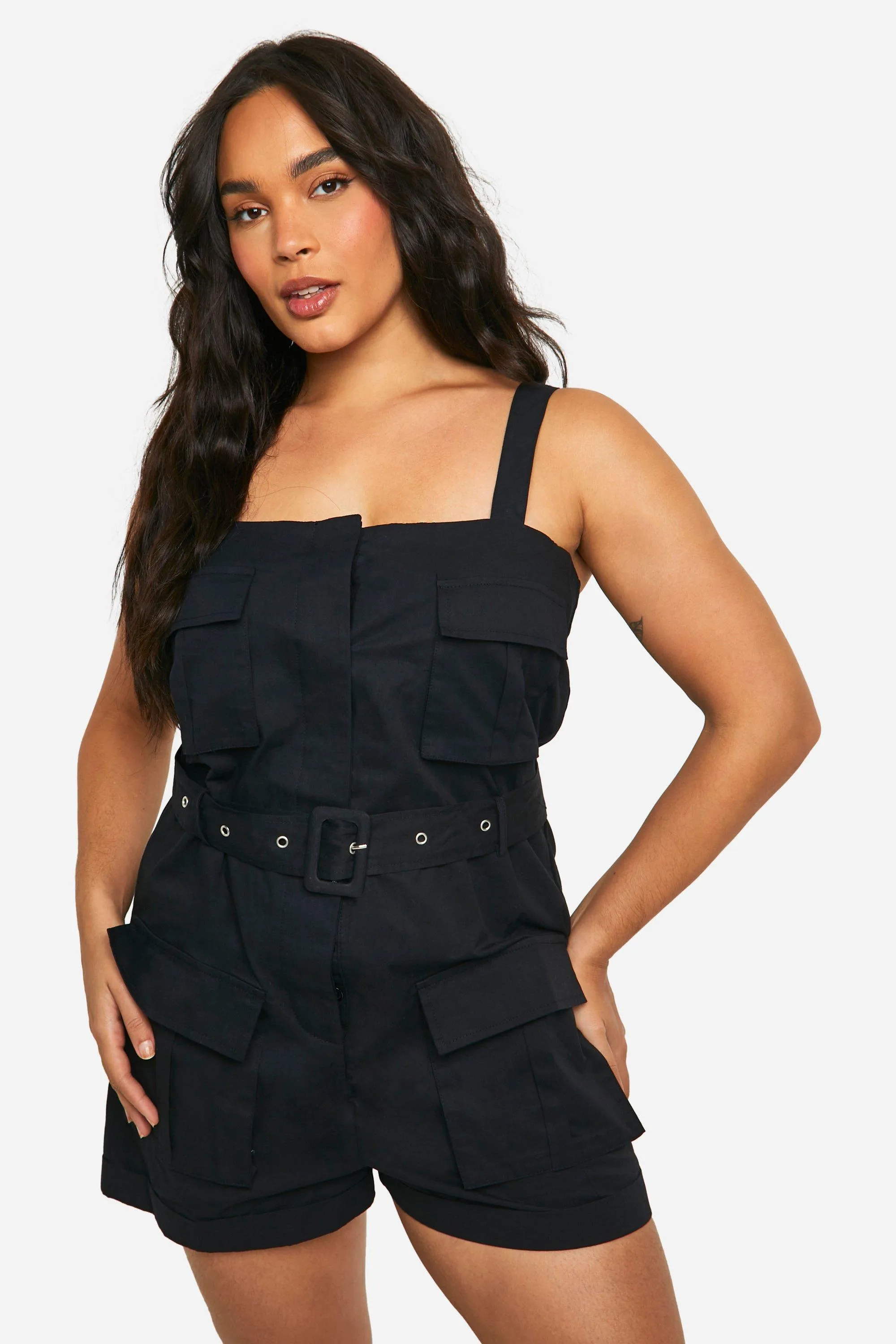 Plus Utility Cargo Romper