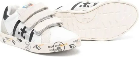 Premiata Kids Andy touch-strap leather sneakers White