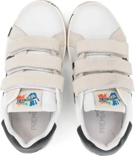 Premiata Kids Andy touch-strap leather sneakers White